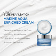 BLUE PEARLSATION MARINE AQUA ENRICHED CREAM - Hypoallergenic Deep Moisturizer with Apple Water for Nourished, Balanced Ski...