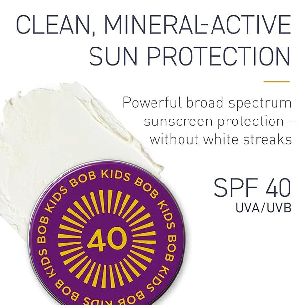BOB KIDS Balm, SPF 40 Broad Spectrum Mineral Sun Protection, Hydrating, Perfect for Winter and Water Sports, Safe for Sens...