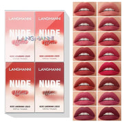 Mini Matte Lip Glaze Set, 16Pcs Liquid Lip Gloss with Gift Box, Rose Nude Red Lip Gloss Lip Stain Long Lasting Waterproof ...