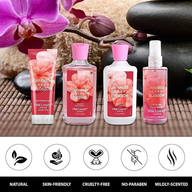 Bath & Body Kit, 3 Fl Oz Travel Size, Ideal Skincare Relaxing Home Spa Set, Includes Body Lotion, Shower Gel, Body Cream, ...