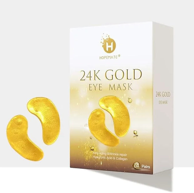 Eye Patches, Under Eye Mask, 24K Gold Eye Treatment Mask, Dark Circles Gel Pads, Under Eye Bags Treatment for Puffy Eyes, ...