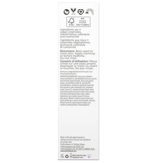 Pacifica Face Moisturizer - Vegan Ceramide Barrier Repair Face Lotion, Hydrating, For Dry Skin, Dermatologist Tested, Safe...