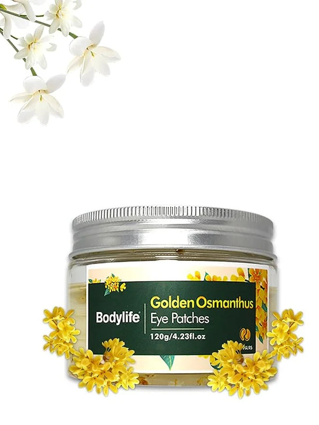 Golden Osmanthus Anti Aging Eye Mask for Dark Circles and Puffiness Reduce Wrinkles,with Hydrolyzedsoy protein, Osmanthusf...