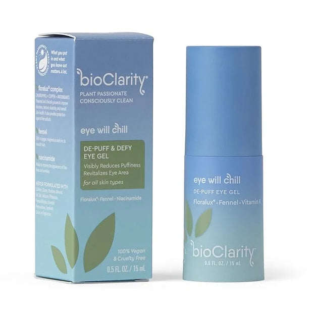 BioClarity Eye Will Chill De-Puff & Defy Eye Gel | 100% Vegan, Cruelty-Free | Contains Niacinamide, Vitamins, B3, C, K | H...