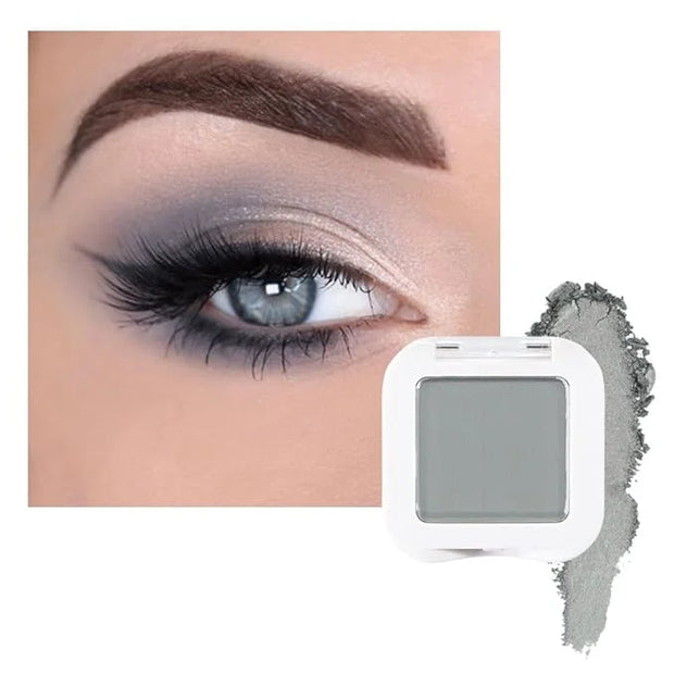 evpct Matte Grey Eyeshadow Singles, Smoky Gray Grey Dusty blue Cream Single Matte Eye Shadow Palette Makeup for Older Wome...