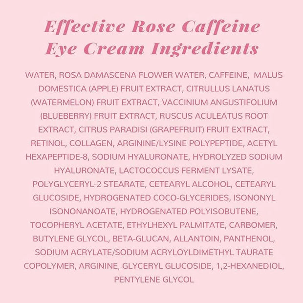 ANAI RUI Rose Caffeine Eye Cream for Dark Circles, Mother's Day Gift for Women, Anti-Aging Eye Cream with Retinol, Collage...