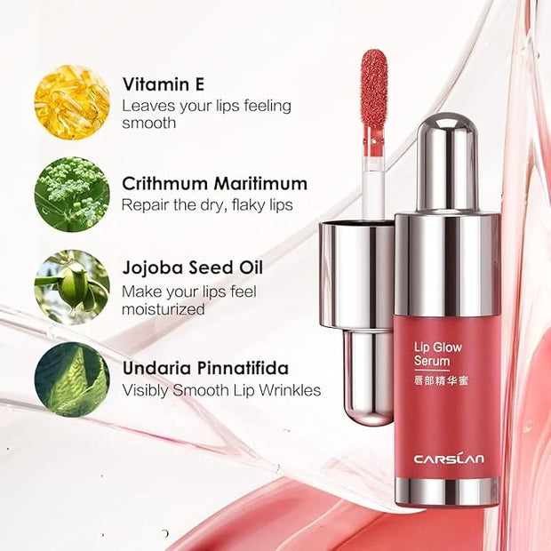 Hydrating Lip Gloss Serum, Moisturizing, Plunping, Shiny Lip Glow, Tinted Lip Care with Vitamin E, Crithmum Maritimum Esse...