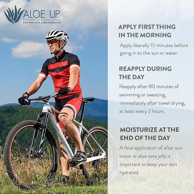 Aloe Up Sport Sunscreen Lotion SPF 30 - Broad Spectrum UVA/UVB Sunscreen Protector for Face and Body - With Hydrating Aloe...