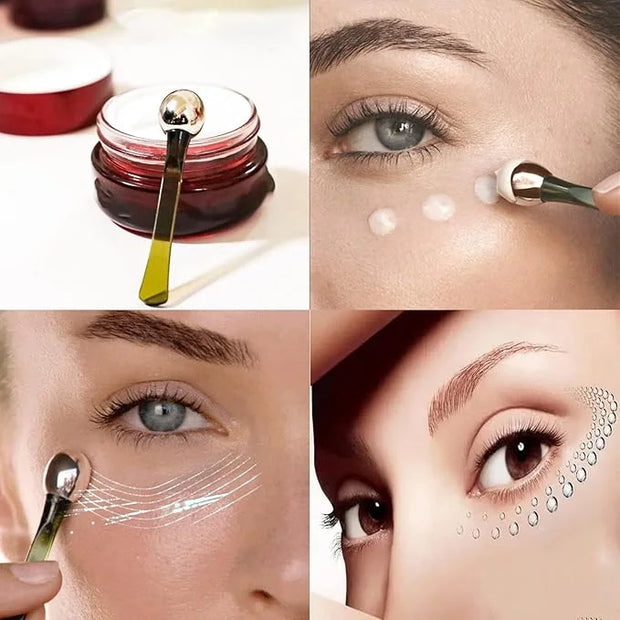 2 PCS Portable Eye Serum Cream Applicator Eyes Massage Tool, Can Be Used As Eyes Cream Spoon, Reduce Eye Swelling Flannel ...