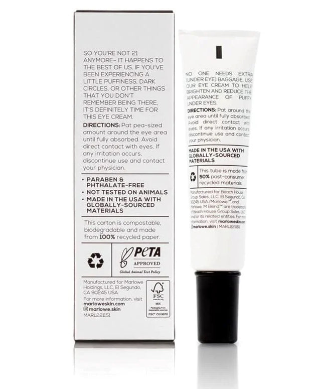 No. 127 Mens Eye Cream with Vitamin C, Caffeine and Moisturizing Squalane for Puffiness, Wrinkles & Dark Circles, Targeted...