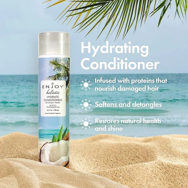 Enjoy Hair Care Holistic Hydrate Conditioner, pH 3.5-4.5, Hair Conditioner For Damaged Hair, Conditioner Curly Hair Produc...