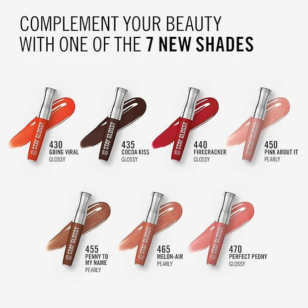 Rimmel London Stay Glossy, 455 Penny To My Name, Lip Gloss, Non-Sticky, Color and Shine, Up To 6-Hour Wear, Precise Applic...