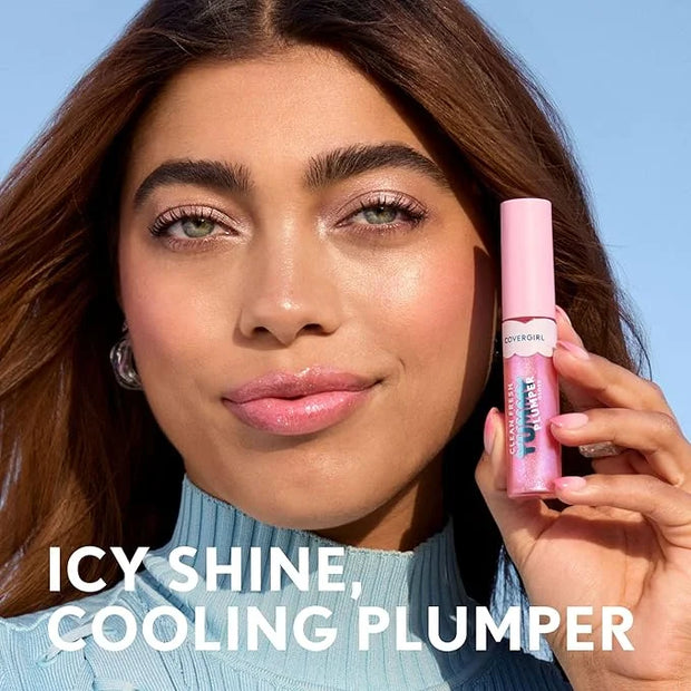 Covergirl Clean Fresh Yummy Plumper Lip Gloss, 800 Minter Is Coming, Plumper Gloss, Shiny, Vegan Formula, Easy to Apply, M...