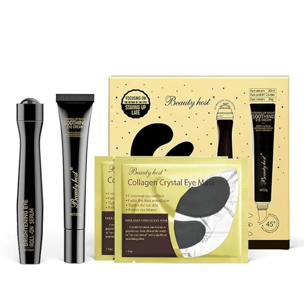 SLT Eye Care Kit - Under Eye Serum for Dark Circles and Puffiness, Soothing Eye Cream and Collagen Eye Mask Patches - Anti...