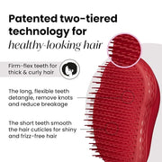 Tangle Teezer Original Detangler Brush, Dry & Wet Hair Brush for Thick & Curly Hair Types, Salsa Red - Product Image