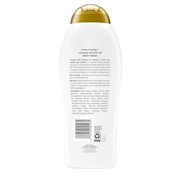 OGX Extra Creamy + Coconut Miracle Oil Ultra Moisture Body Wash, 19.5 Fl Oz - Product Image
