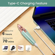 Hatteker Eyebrow Facial Trimmer, 2 in1 Rechargeable Hair Removal and Eyebrow Shaver - Face Lips Body Painless Razor with B...