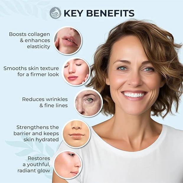 Peptides Serum for Face - Collagen Booster - Anti-Aging - Tighten Lift Hydrate & Plump All Skin Types, Reduce Fine Line & ...