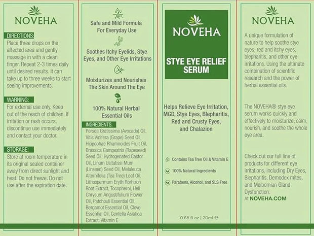 NOVEHA Stye Relief Serum | for Blepharitis Management, Eyelid Bumps (20 ml) - Product Image