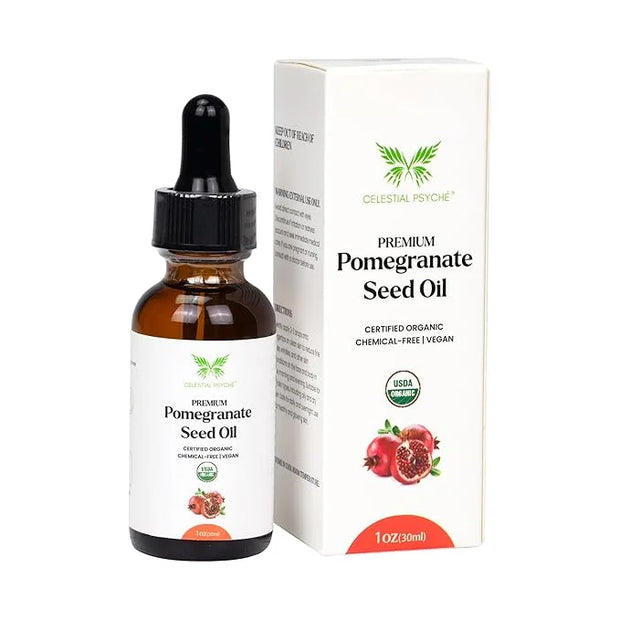 USDA Certified Organic Pomegranate Seed Oil (1 Oz) 100% Pure Natural, Hexane-Free, Face Moisturizer, Skin Hydration, Nails...