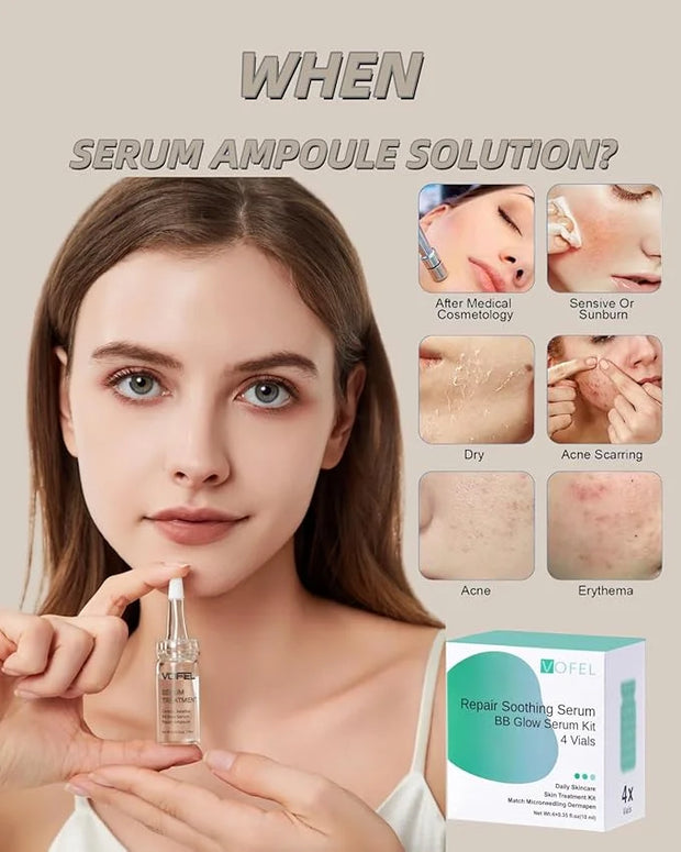 Centella Asiatica Serum for Face with Hyaluronic Acid Repair and Centella Serum for Face Moisturizer 0.35 oz 4 Vials Serum...