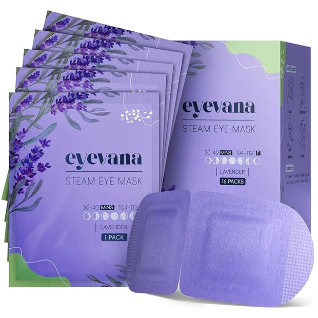 16 Packs Steam Eye Mask, Self Heating Warm Compress for Dry Eyes, Disposable Heated Eye Mask for Sleep, Spa, Travel Essent...