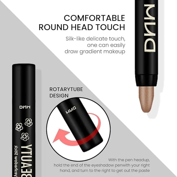 evpct Bronze Shimmer Cream Eye Shadow Brightener Sticks Set for Eyes, Bronze Shimmery Matte Pencil Eye shadow Applicator S...