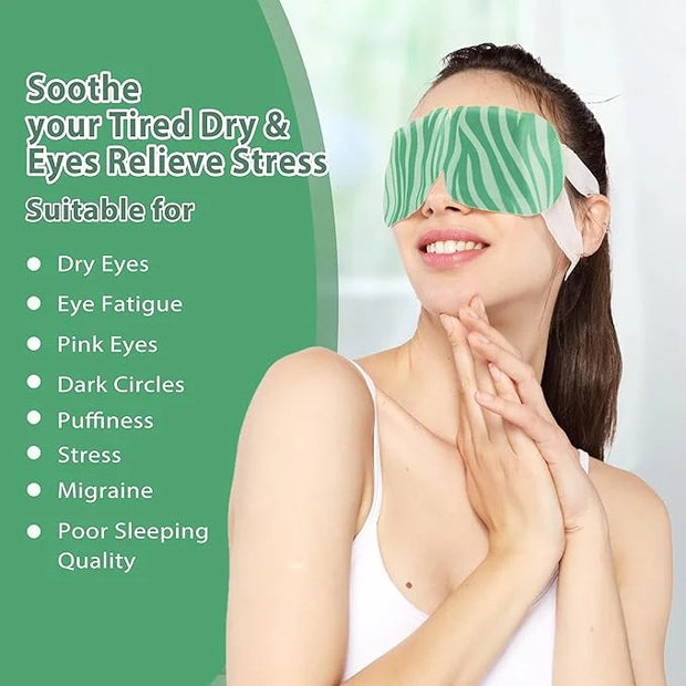 20 Packs Steam Eye Mask Self Heating Moist Eye Compress Disposable SPA Warm Eye Mask for Dry Eyes, Eye Fatigue, Stress Rel...