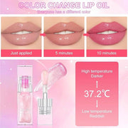 Black Color Changing Lip Oil, Temperature Change Glitter Lip Gloss, Moisturizing Plumping Lip Oil, Light Texture Non Stick...