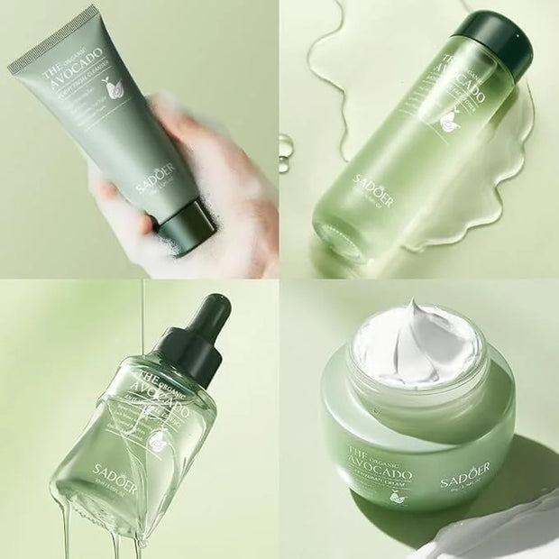 Avocado Skincare Sets,Skincare Gift Set with Facial Cleanser, Face Serum, Face Cream, Eye Cream, Toner, moisturizing Lotio...