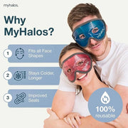 MyHalos® Gel Eye Mask - Reusable Cold Eye Mask with Adjustable Straps- Our Soothing Eye Gel Mask Helps Puffy Eyes, Dark Ci...