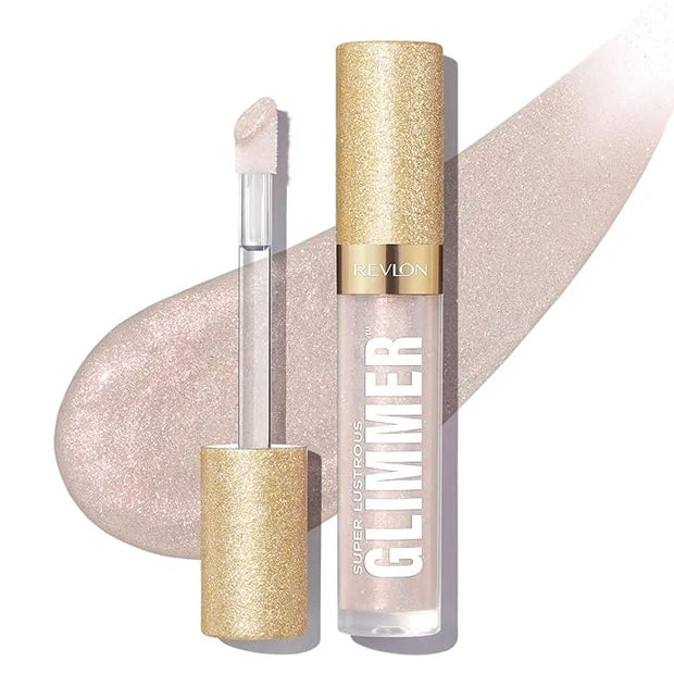 REVLON Super Lustrous Glimmer Gloss, Non-Sticky Lip Gloss, High-Shine Finish, Plant-Based Glitter, 001 Diamond Drama, 0.13...