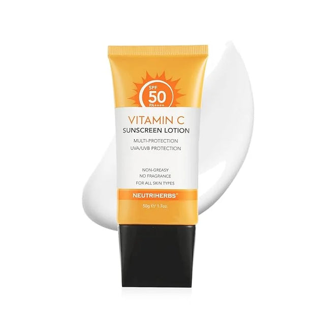 NEUTRIHERBS Sunscreen Tinted SPF 50 for Face & Body, PA++++ Sunblock Lotion, Broad Spectrum, Vitamin E and Vitamin C Face ...