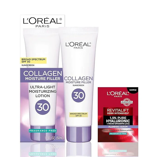 L'Oreal Paris Collagen Moisture Filler Face Cream with Broad Spectrum SPF 30, Anti-Aging Face Moisturizer and Daily Sunscr...