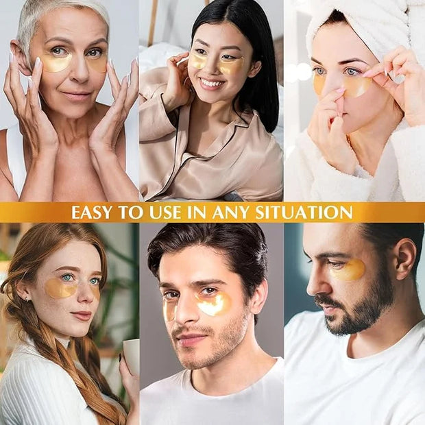 Enaskin Naturals Under Eye Patches Dark Circles Under Eye Masks for Puffiness - 24K Gold Eye Gel Pads Retinol Collagen Hya...