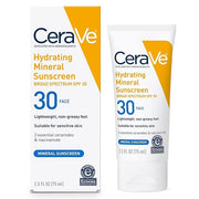 CeraVe 100% Mineral Sunscreen SPF 30 | Face sunscreen With Zinc Oxide & Titanium Dioxide | Hyaluronic Acid + Niacinamide +...
