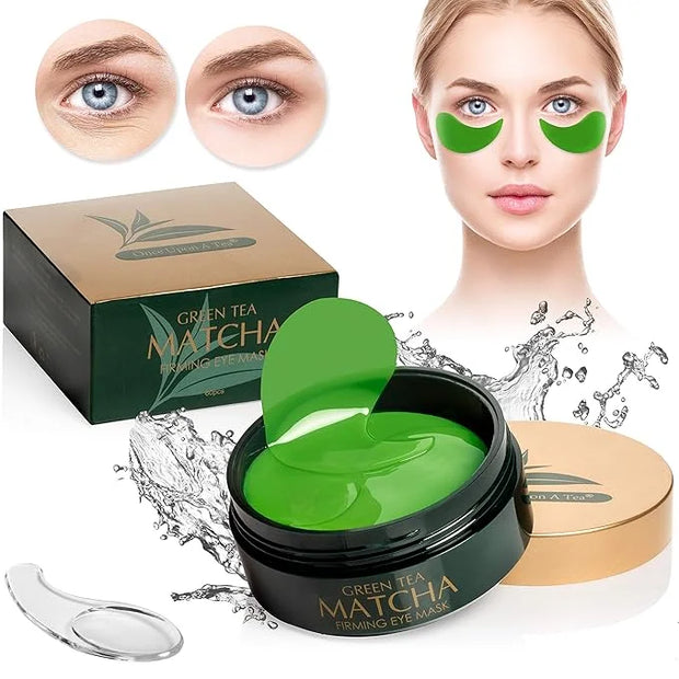 Green Tea Matcha Firming Eye Mask, 30 Pairs Collagen Patches For Fine Lines, Wrinkles, Under Eye Bags & Puffy Eyes Treatme...