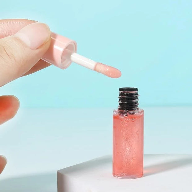 COSIDEA 50pcs 3ml mini lip gloss tubes Bulk Sample size Round Pink lipgloss cotainer pack bottles - Product Image