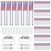 AMORIX 72 Pack 5ml Rainbow Lip Gloss Tubes with Wand 5ml Lip Gloss Containers Empty Lipgloss Bottles + 4pcs Syringes for D...
