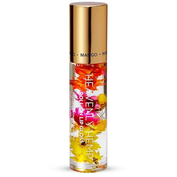 Blossom Roll on Lip Gloss, Scented Clear High Shine Moisturizing Lip Oil, Non Sticky, Infused with Real Flowers, Made in U...