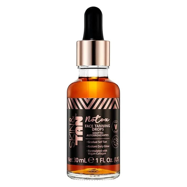 Skinny Tan Notox Face Tanning Drops - Hydrating Serum for Face with Vegan Collagen, Guarana, Aloe Vera - Reduces Appearanc...
