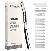 ZOMCHI Eyebrow Razor and Face Razor for Women and Men, Reusable Metal Handle with 11 Refill Blades, Dermaplane Razor with ...