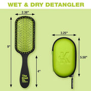 Conair The Knot Doctor for Premium Pro Detangling Brush for Wet or Dry Hair with Green Storage Case, Black - Product Image