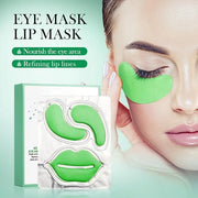 YP 10 Pairs Aloe Vera Under Eye Patches and Moisturizing Lip Mask Set - 10 Pcs Aloe Vera Under Eye Patches, Refines Eye ma...