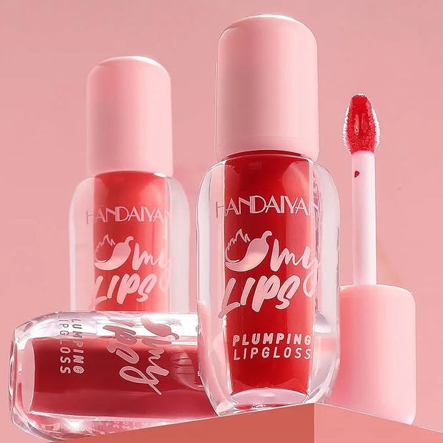 Lip Plumper Gloss, Plumping Lip Gloss with Chili Pepper, Blush Blaze/Peach Fever/Red Flag/Mauve Bite/Pink Sting/Hot Honey/...