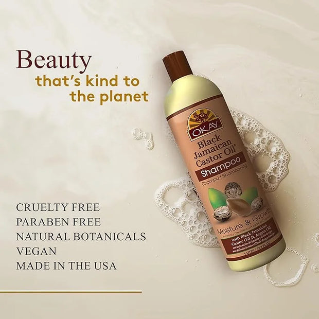 Okay Black Jamaican Castor Oil Shampoo - Jamaican Castor Shampoo for Hair Growth, Natural Moisturizing Shampoo to Strength...