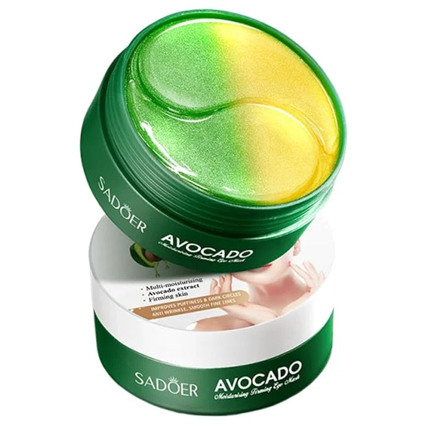 Avocado Under Eye Patches - 60 Pcs Eye Mask Anti-Aging Collagen Hyaluronic Acid Moisturizing Under Eye Mask for Removing D...