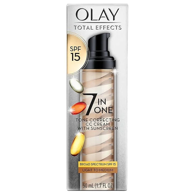 Olay Total Effects Tone Correcting Face Moisturizer with Sunscreen SPF 15, Light to Medium 1.7 Ounces - Product Image