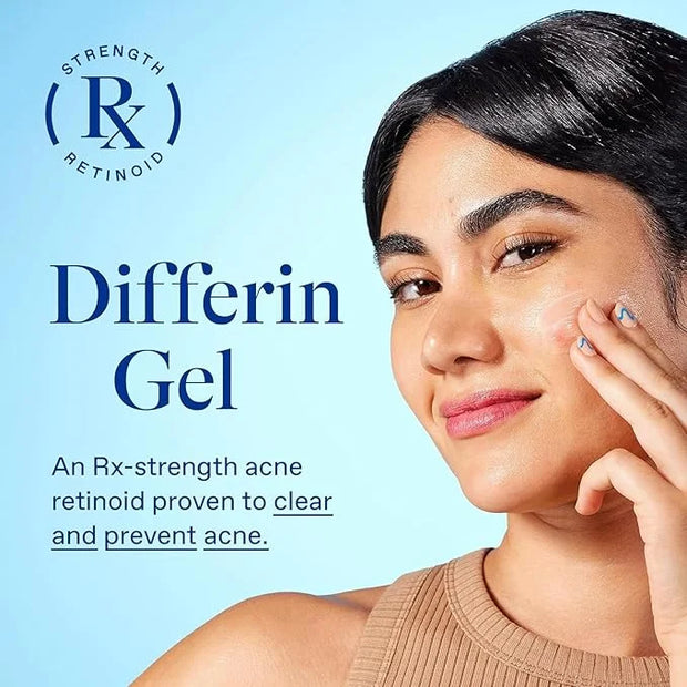 Differin Skincare Kit with Acne Treatments for Face, 3-Step Regimen with Daily Oil-Free Hydrating Face Wash, Differin Adap...