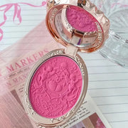 Flower Knows Strawberry Rococo Embossed Blush;Berry Matte Finish;Buildable & Blendable Powder Blush for cheeks,Highly Pigm...